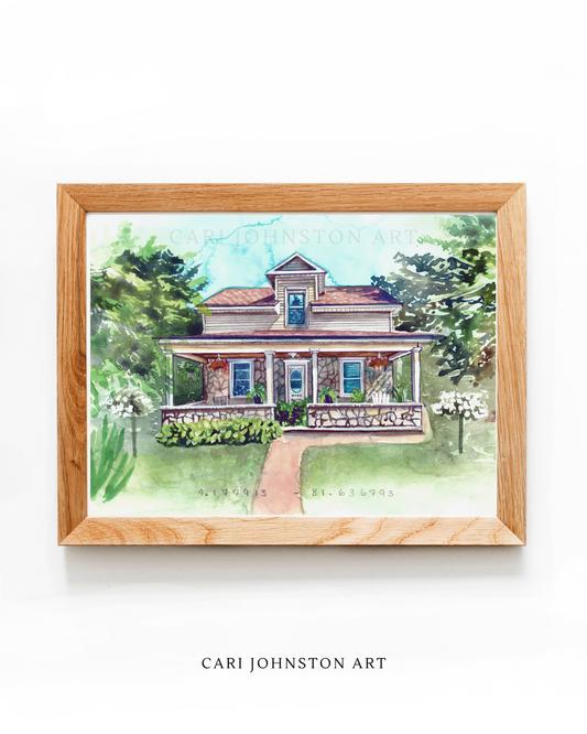 Custom Hand-painted House Portrait