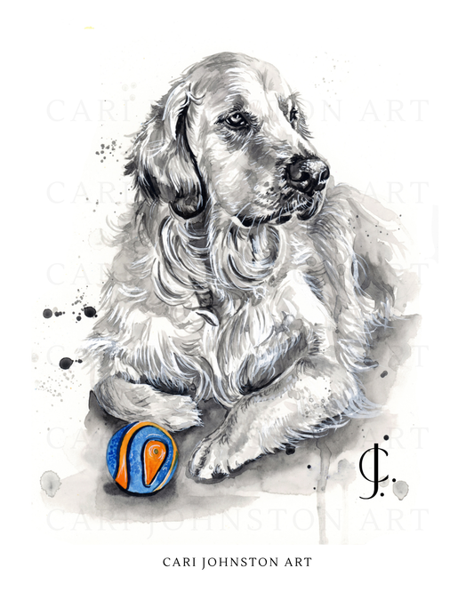 Custom Black and Grey Pet Portrait