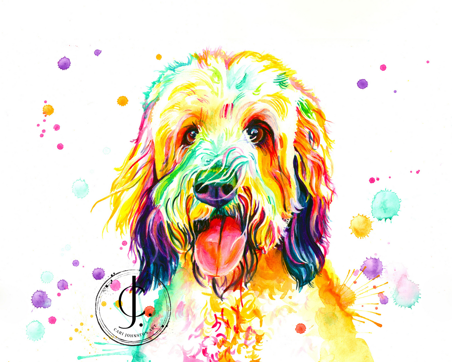 Custom Colourful Pet Portrait