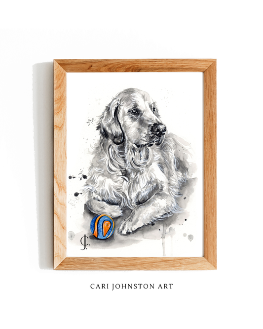 Custom Black and Grey Pet Portrait