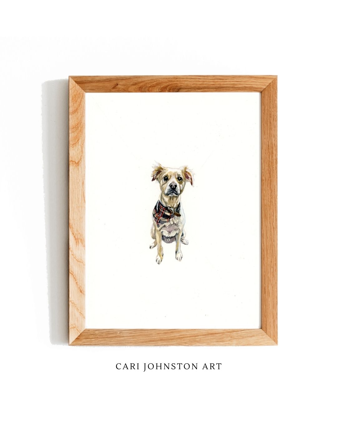Mini Pet Portrait | Custom Handpainted 5x7 | Original Pet Painting by Cari Johnston Art