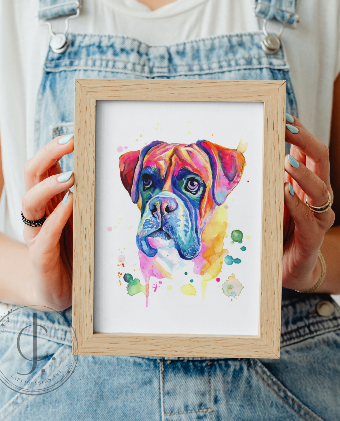 Boxer Hand-Painted Original – Cari Johnston Art