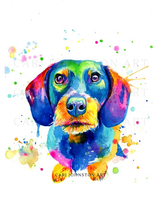 Dachshund Hand-painted Original Watercolor Painting