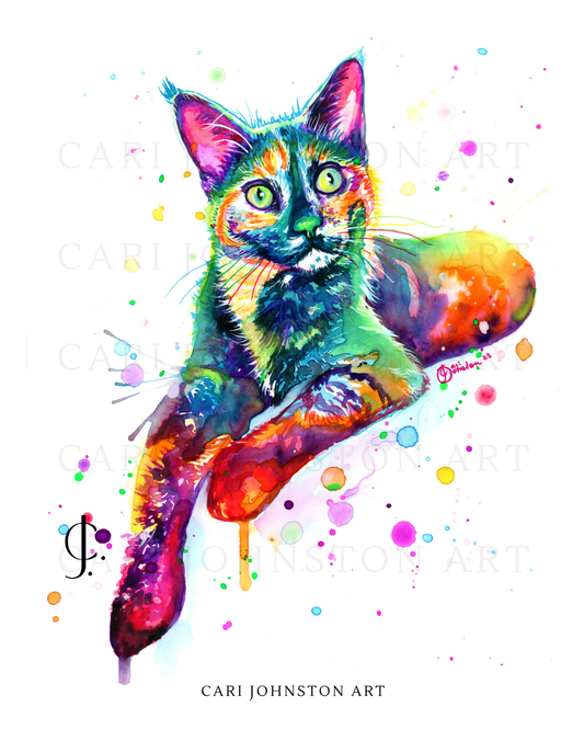 Shiraz the Tortoiseshell Cat Print