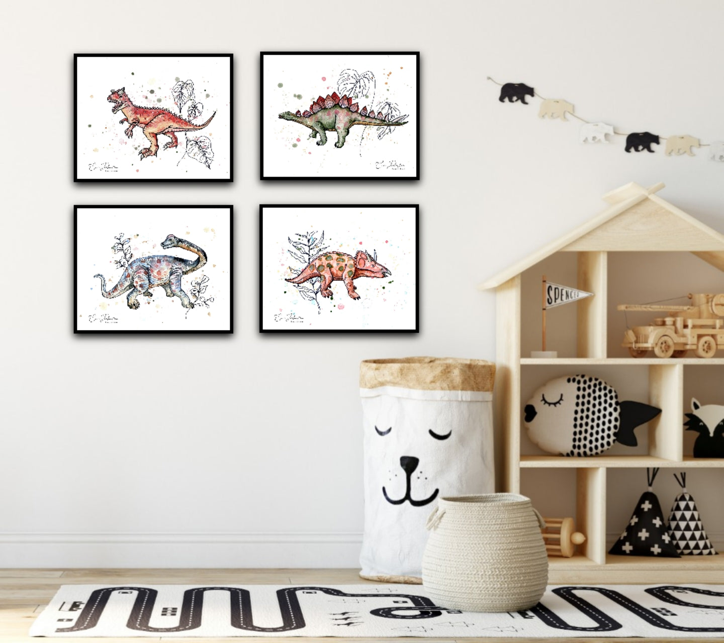 Boho Stegosaurus Print