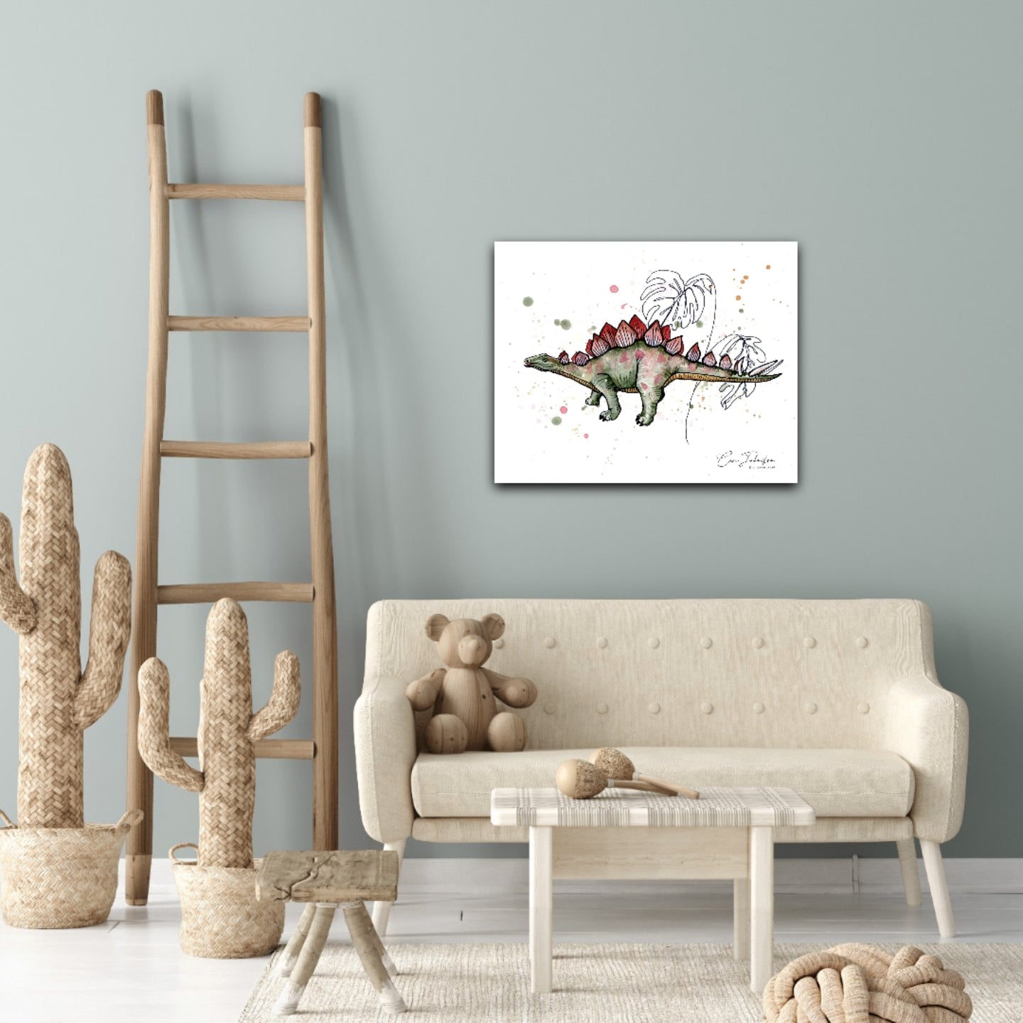 Boho Stegosaurus Print