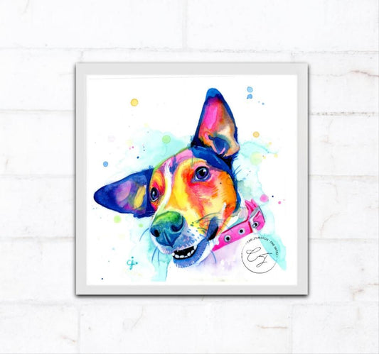 Jack Russel Terrier Hand-painted Original Watercolor Painting