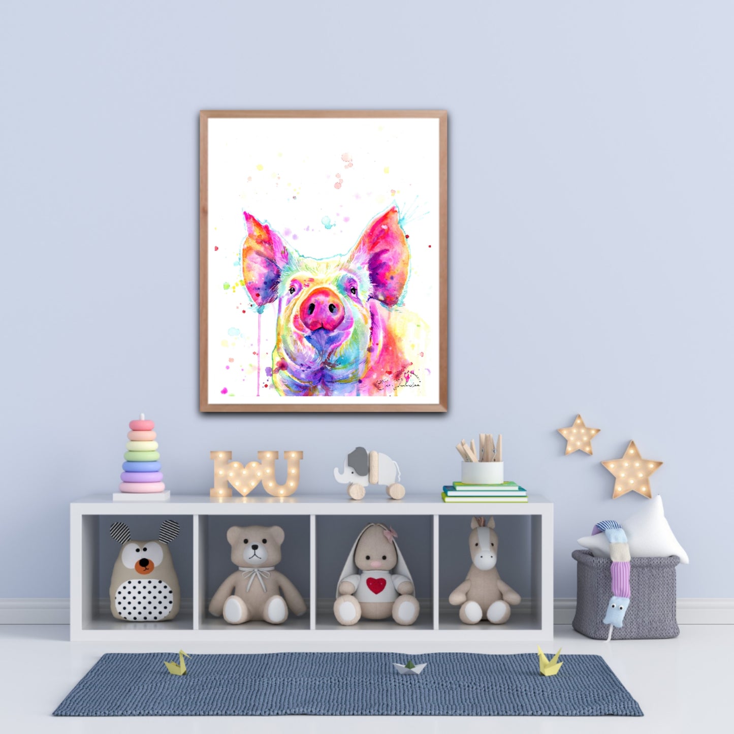 Pig Original Watercolour Painting