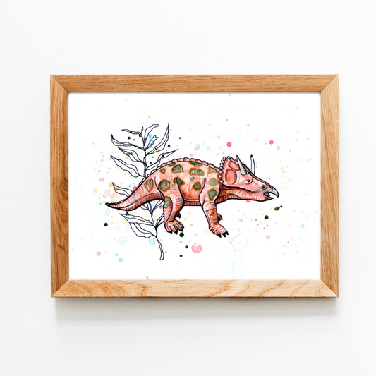 Boho Triceratops Print