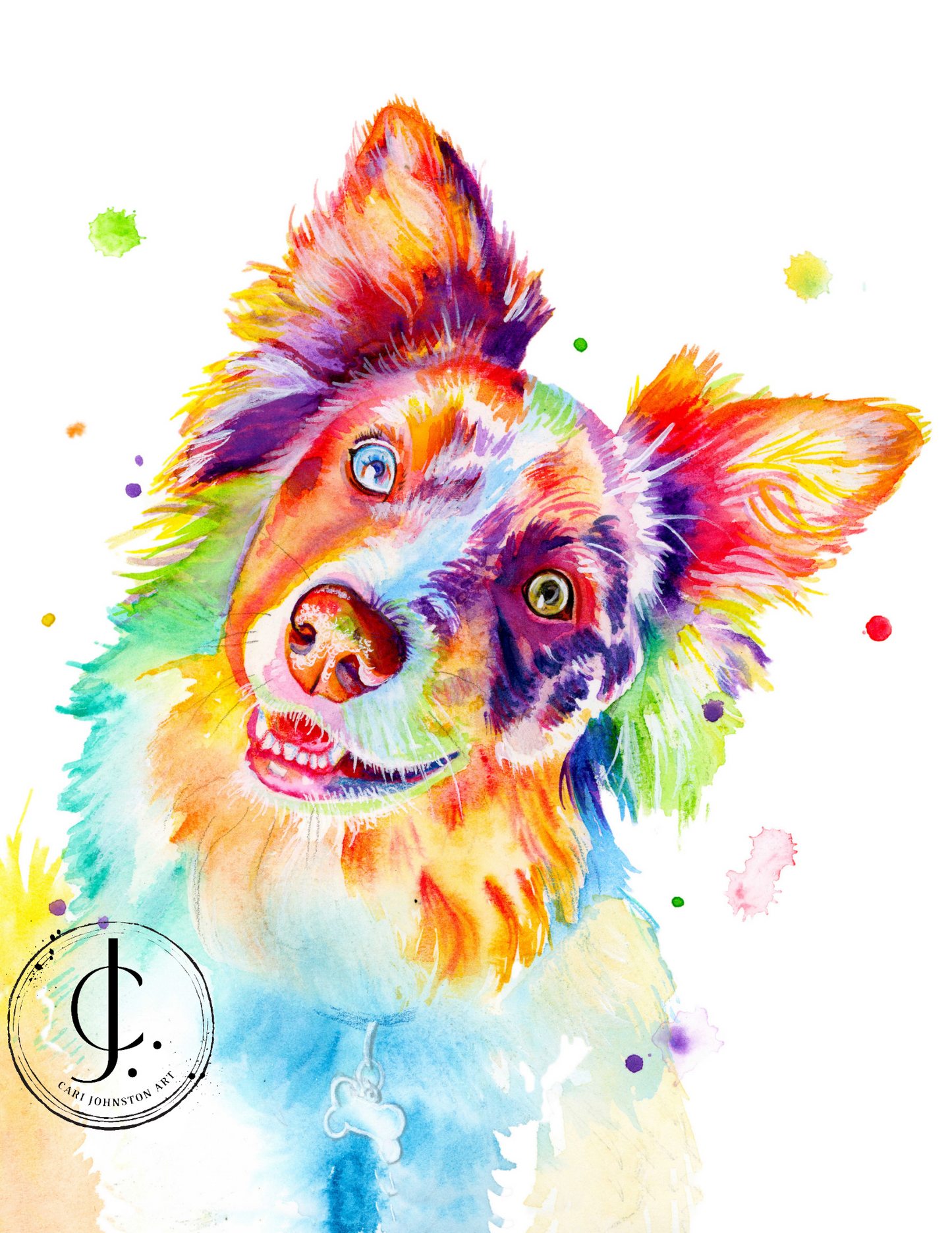 Custom Colourful Pet Portrait