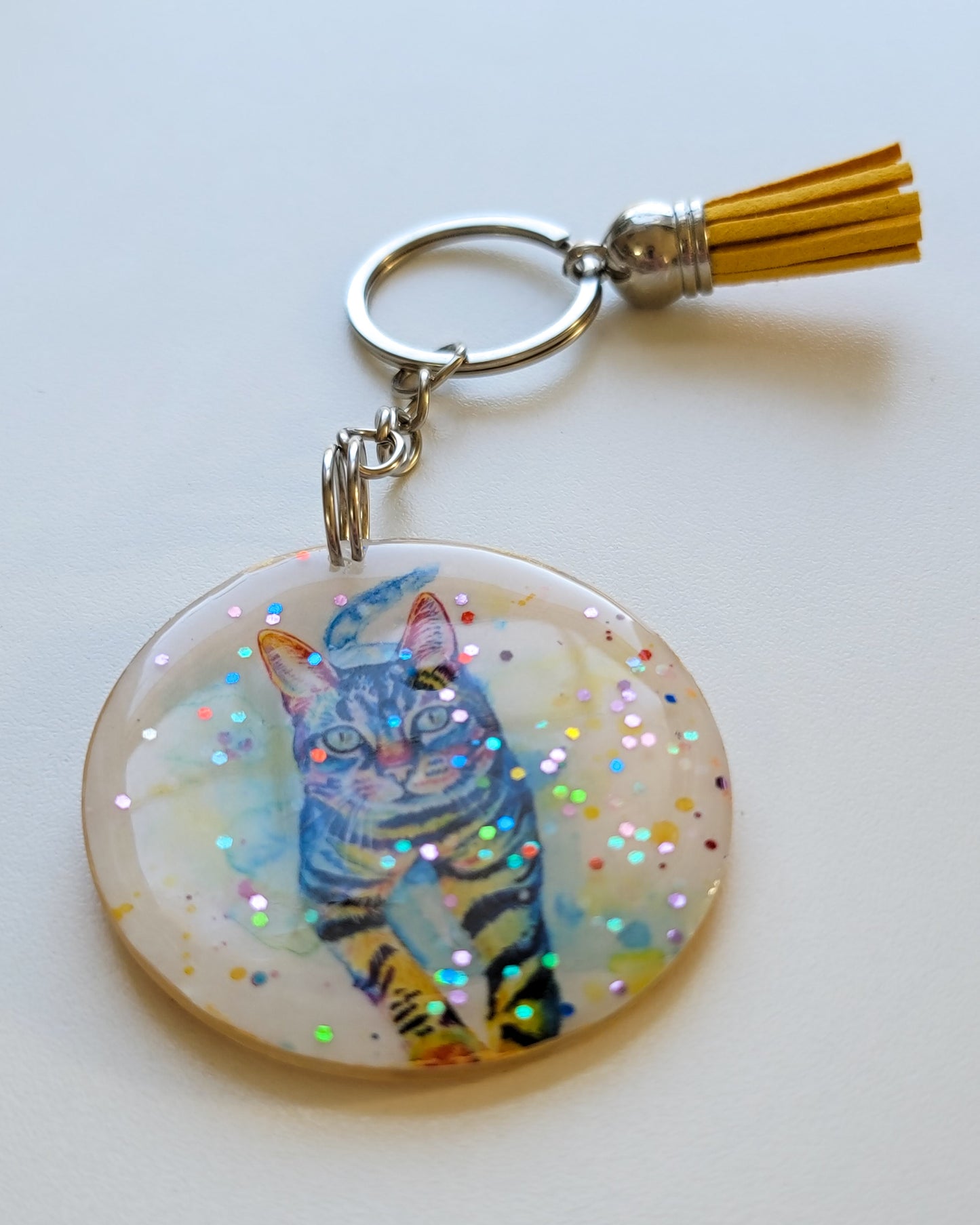 Tabby Cat Keychain
