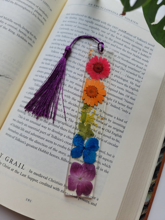 Rainbow Floral Bookmark