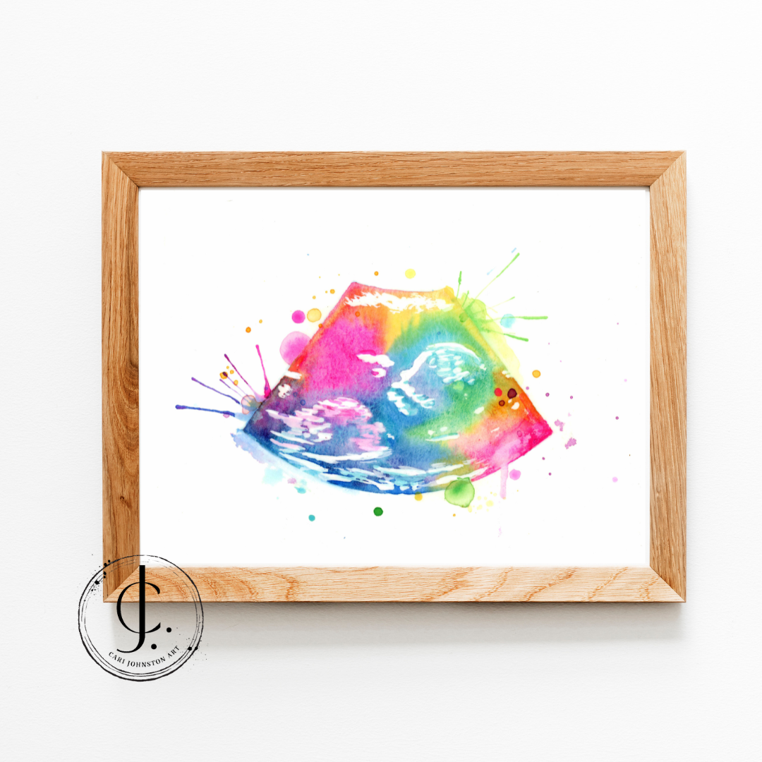 Custom Rainbow Ultrasound Painting