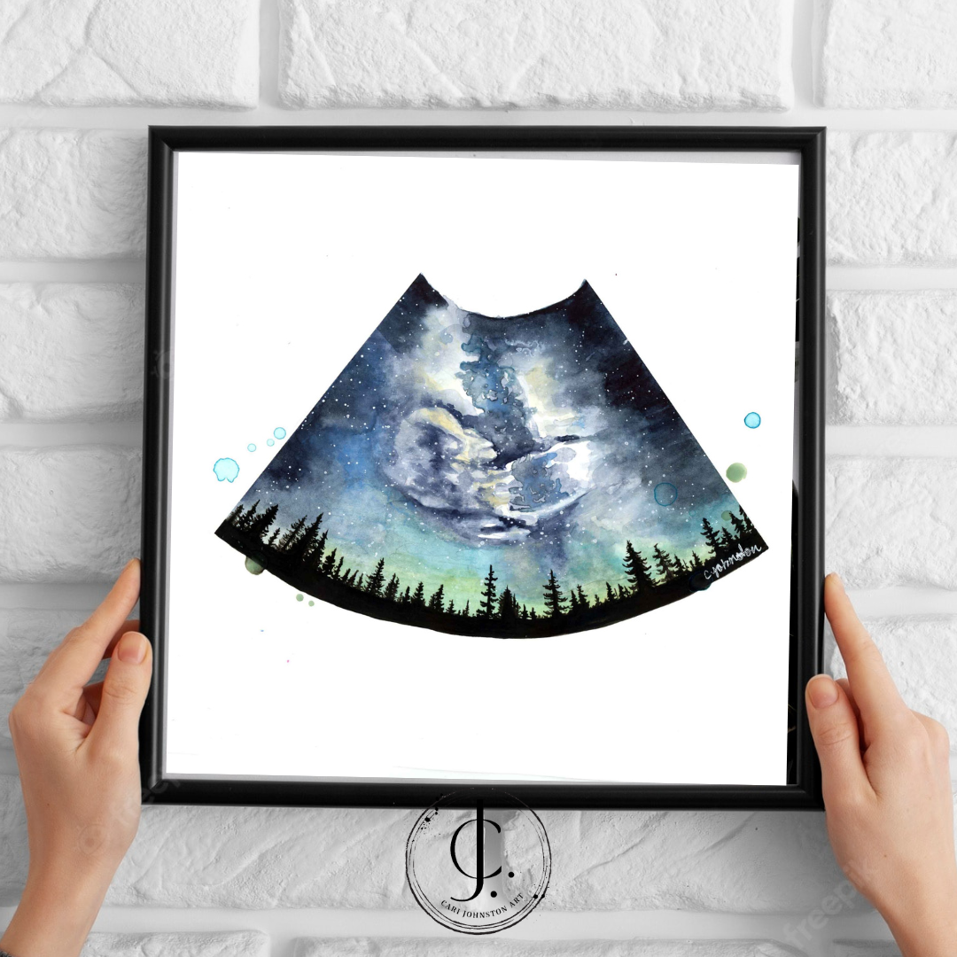 Custom Milky Way Scenic Sonogram Painting