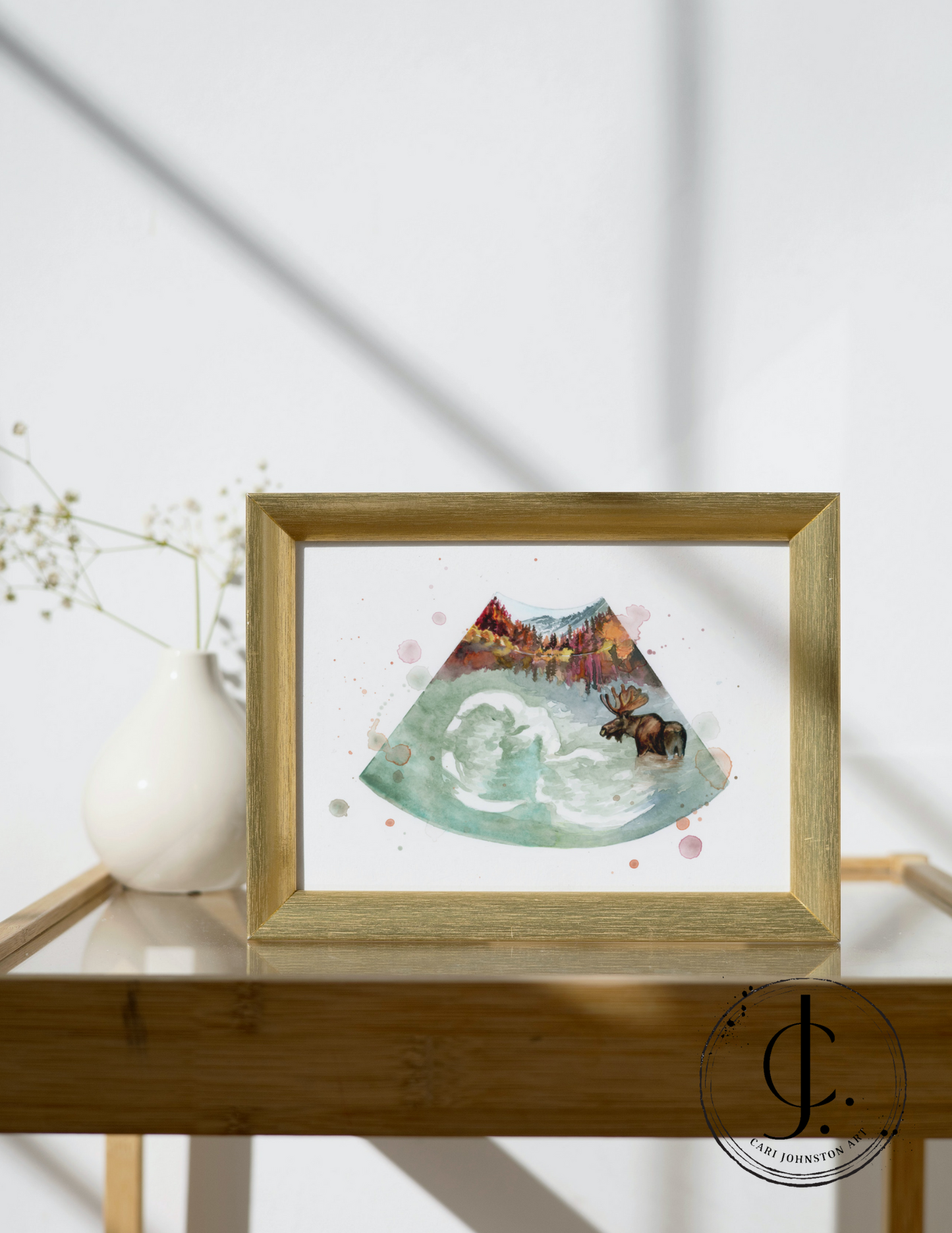 Custom Mountain Sonogram Painting