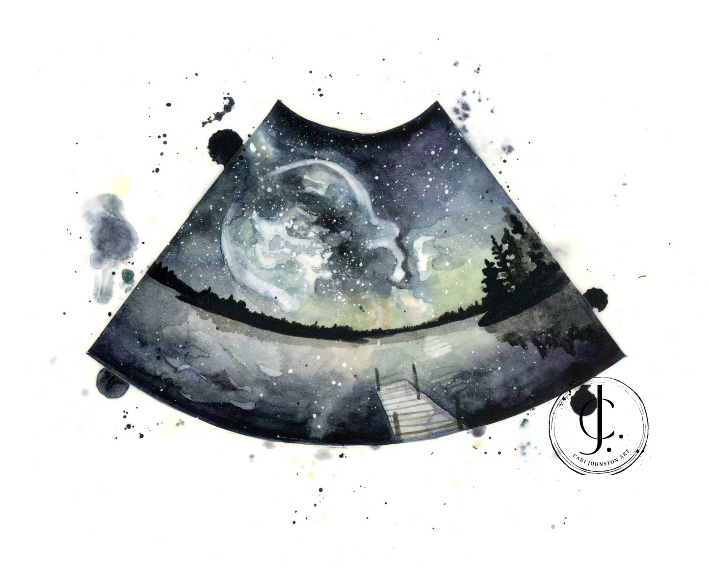 Custom Milky Way Scenic Sonogram Painting