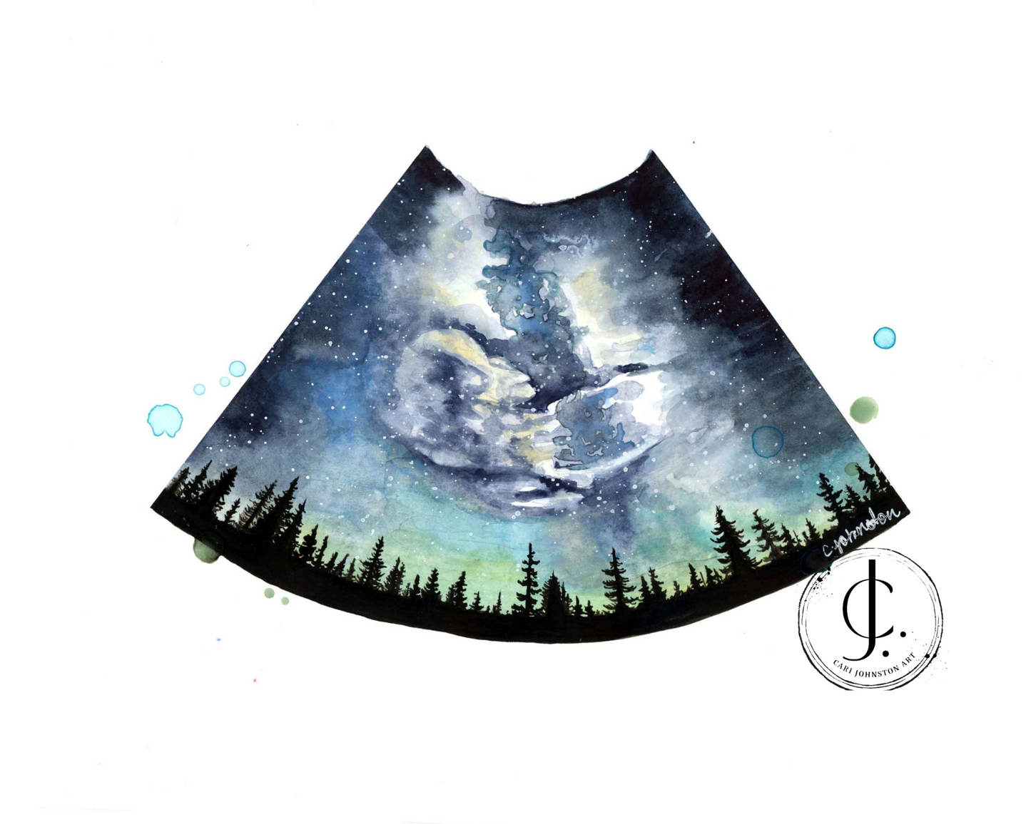 Custom Milky Way Scenic Sonogram Painting