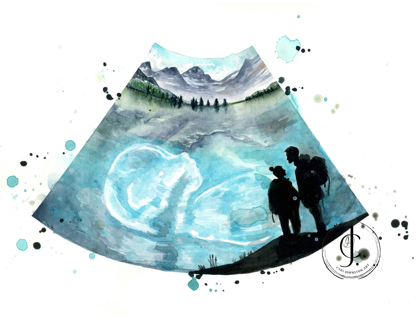 Custom Mountain Sonogram Painting