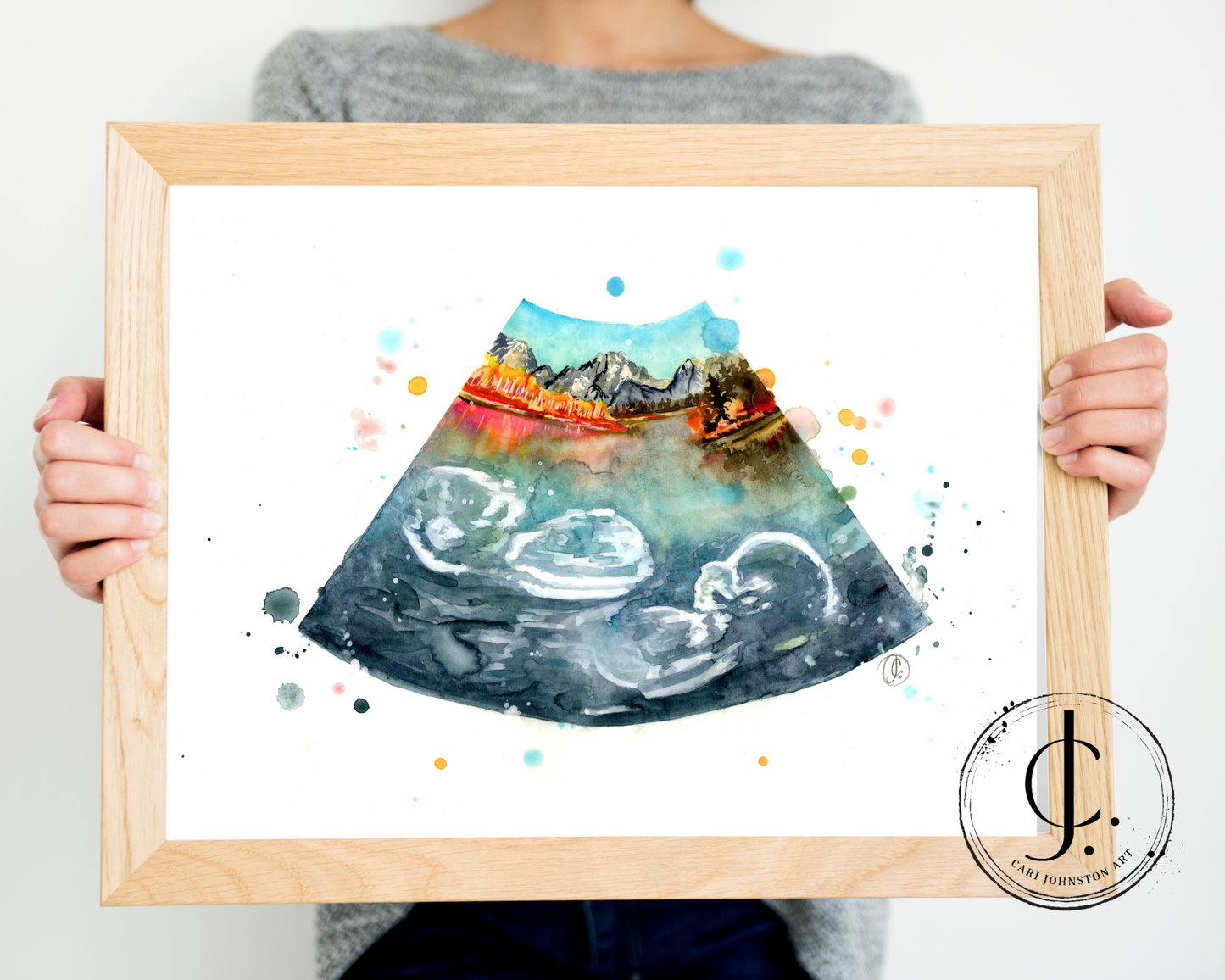 Custom Mountain Sonogram Painting