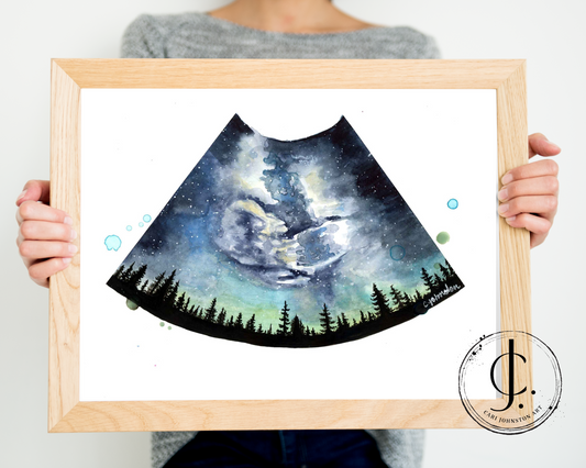 Custom Milky Way Scenic Sonogram Painting
