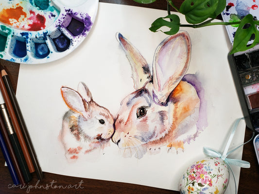Bunny Love Original Painting