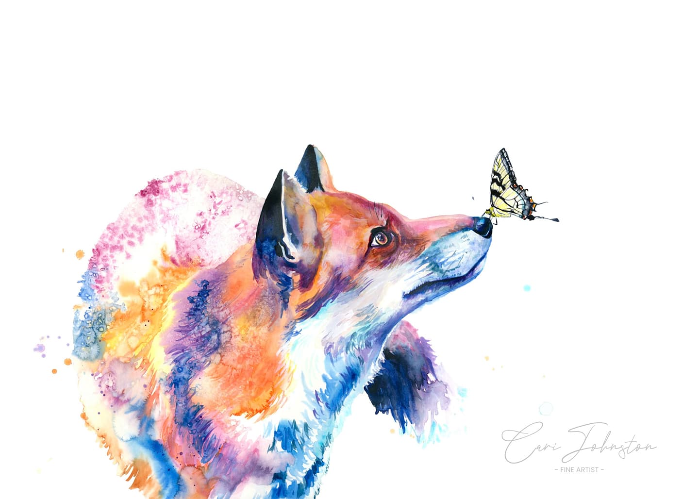 "Curious Encounter" Fox Original Painting