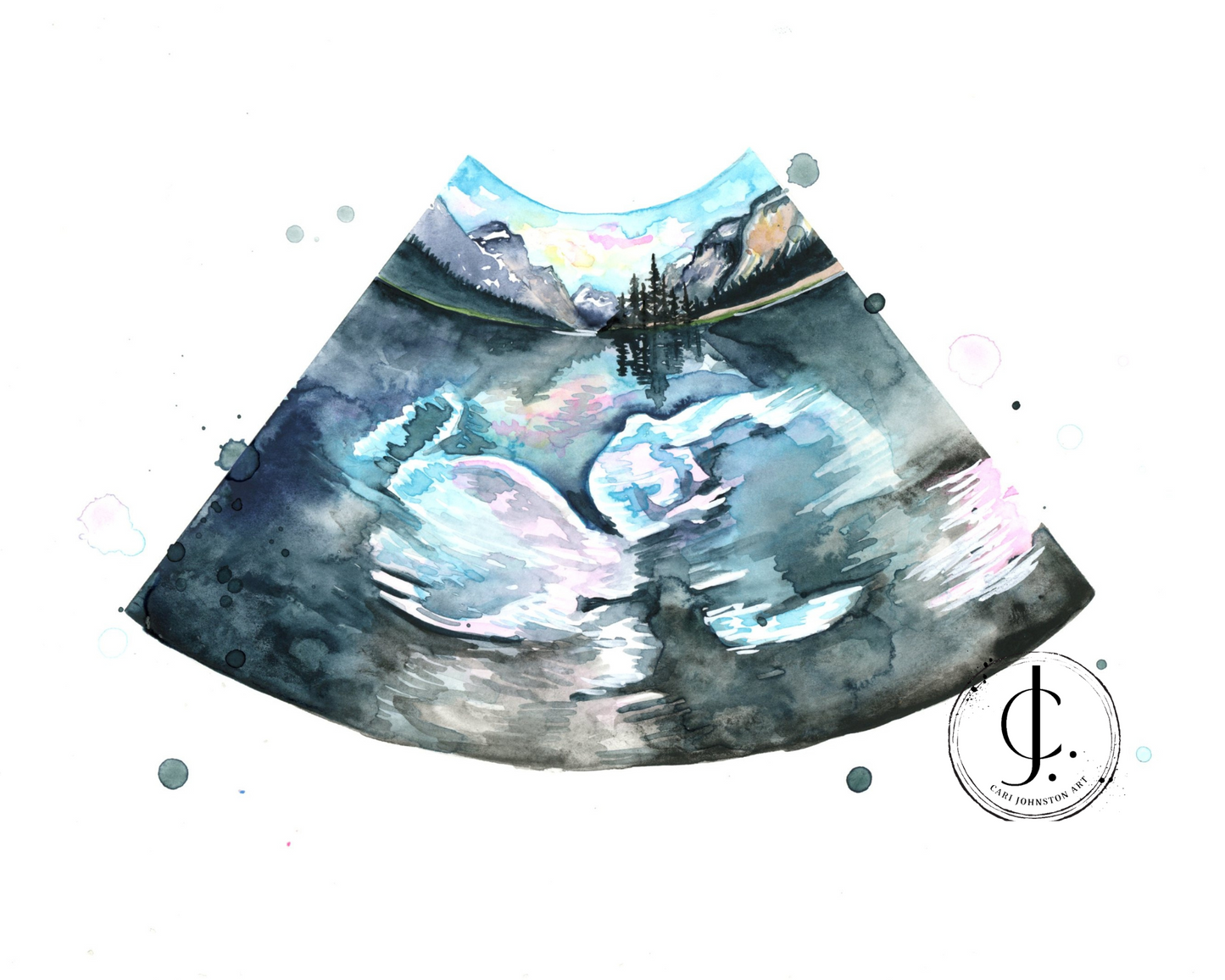 Custom Mountain Sonogram Painting