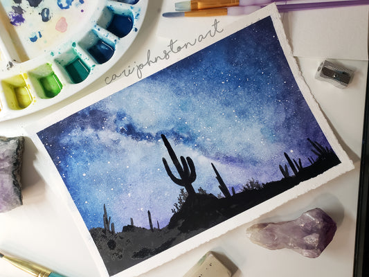 Desert at Nightime Original Painting