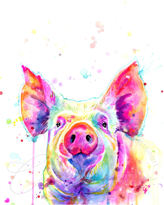 Pig Original Watercolour Painting