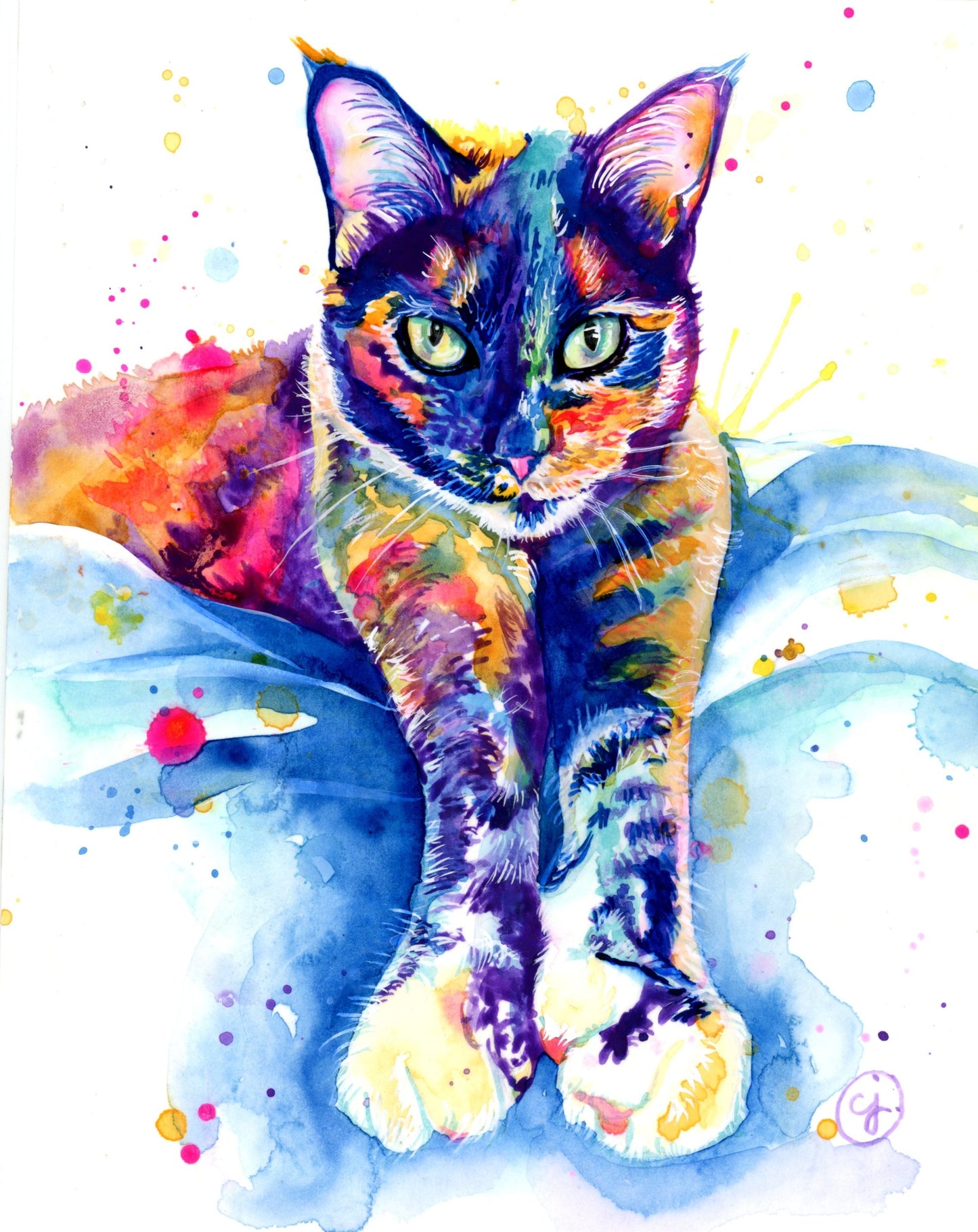 Custom Pet Portrait Rainbow Style