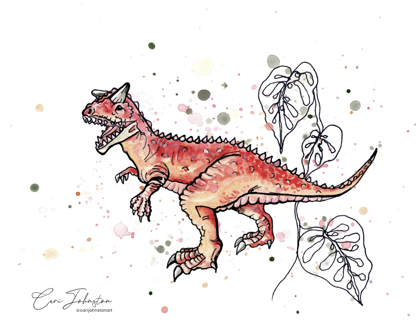 Boho T-Rex Print