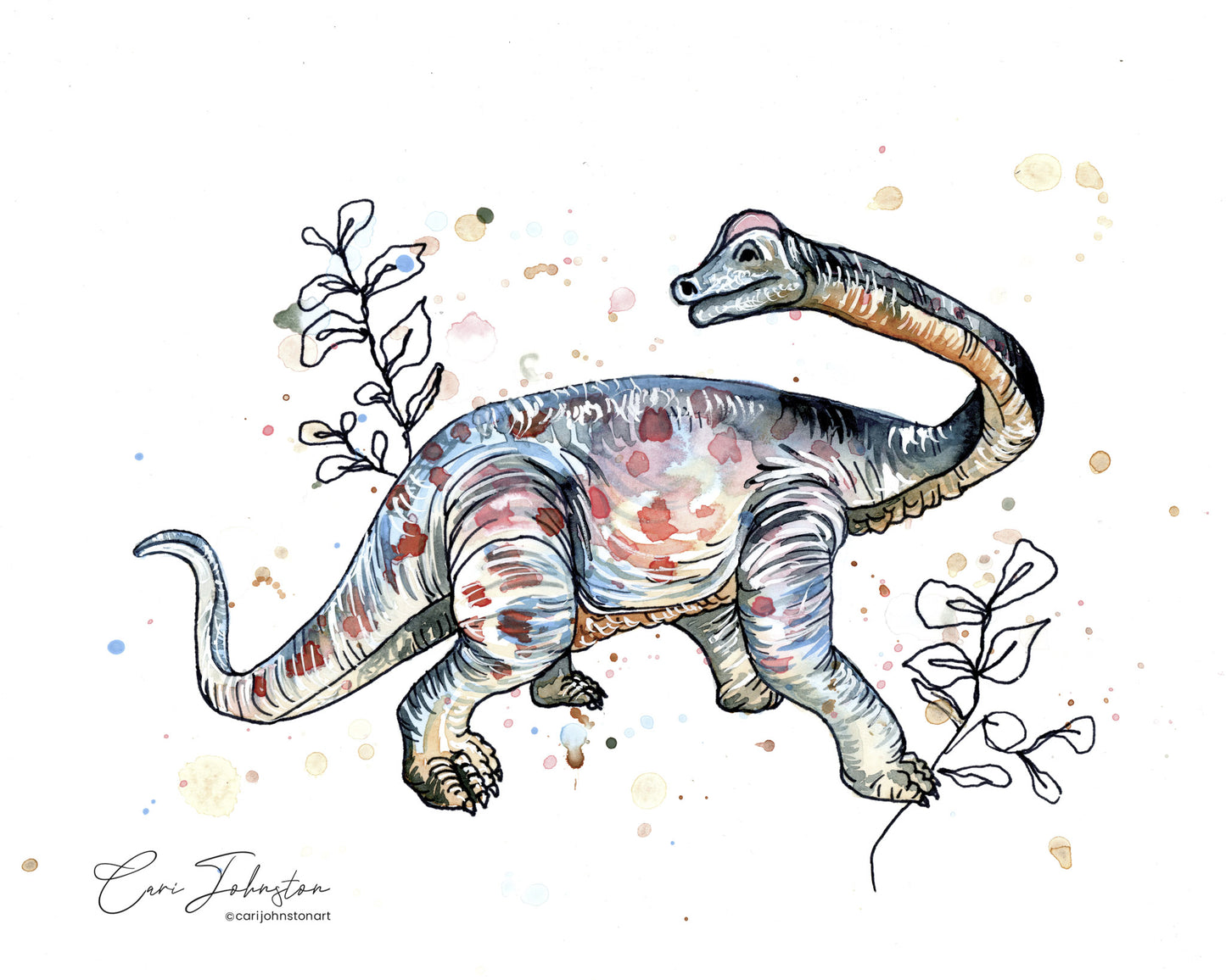 Boho Brachiosaurus Print
