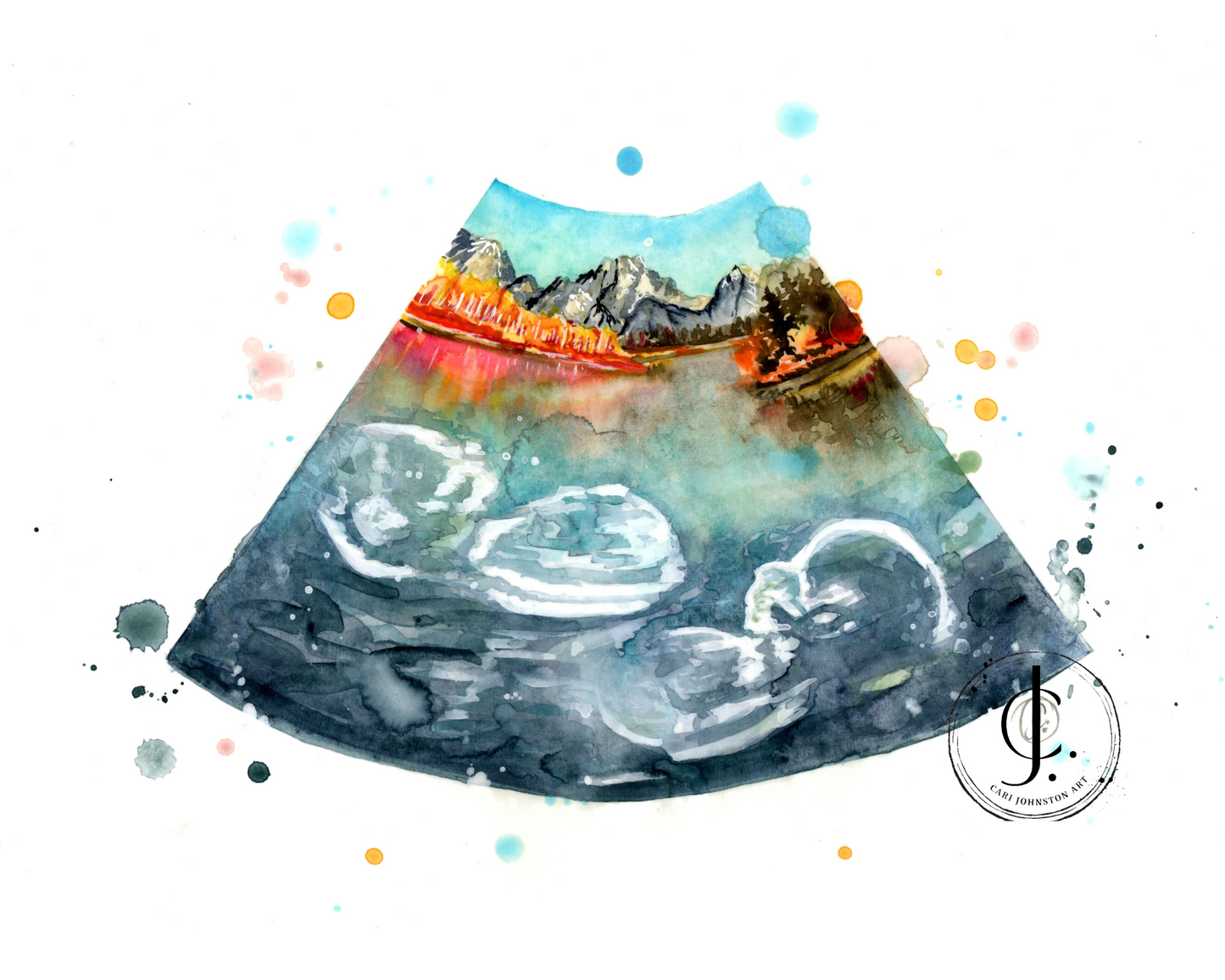 Custom Mountain Sonogram Painting