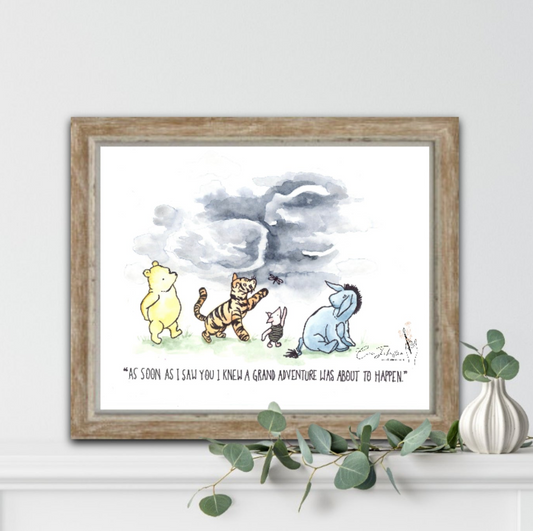 Custom Vintage Pooh Ultrasound Painting