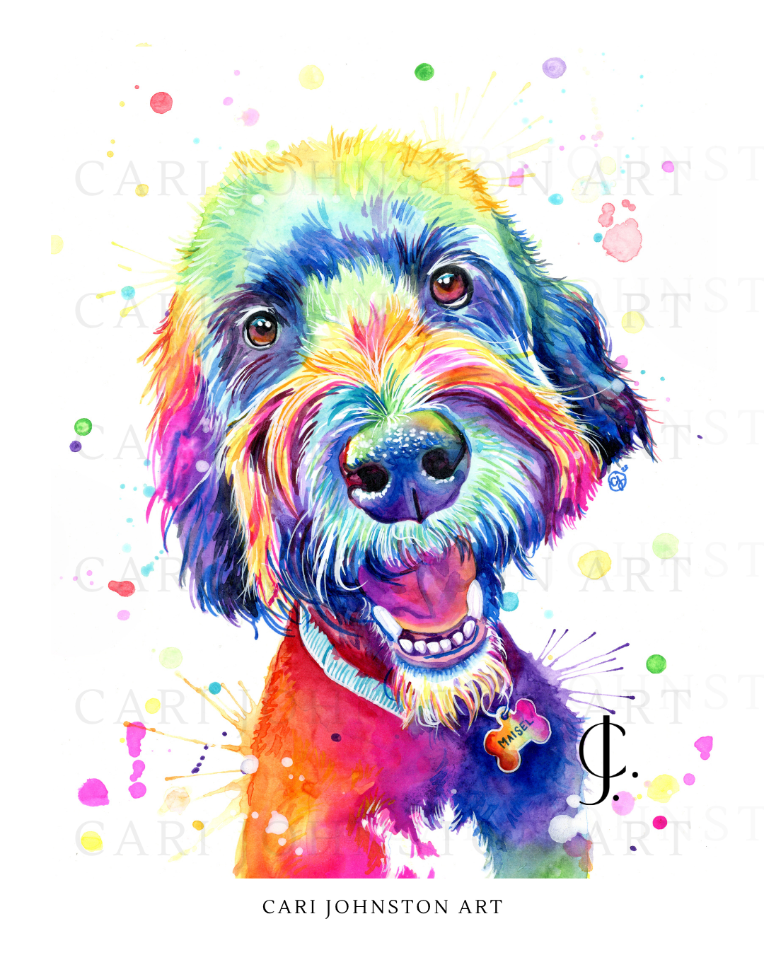 Custom Colourful Pet Portrait
