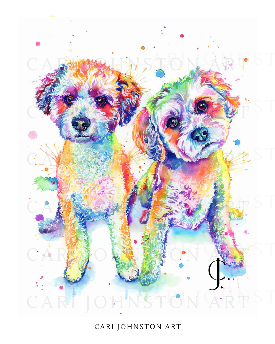 Custom Colourful Pet Portrait