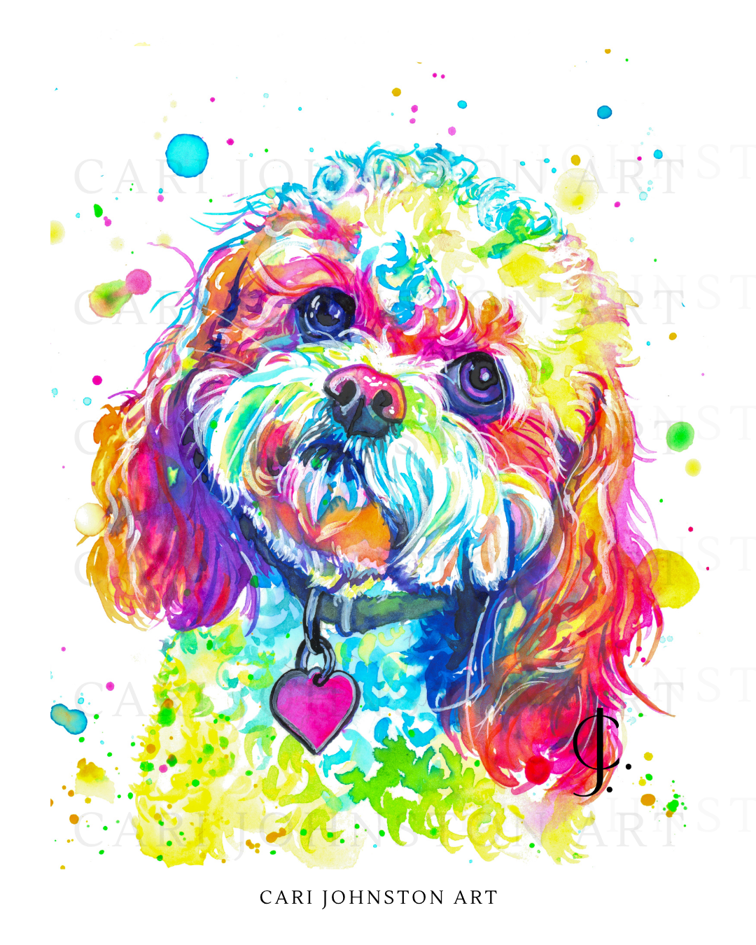 Custom Colourful Pet Portrait