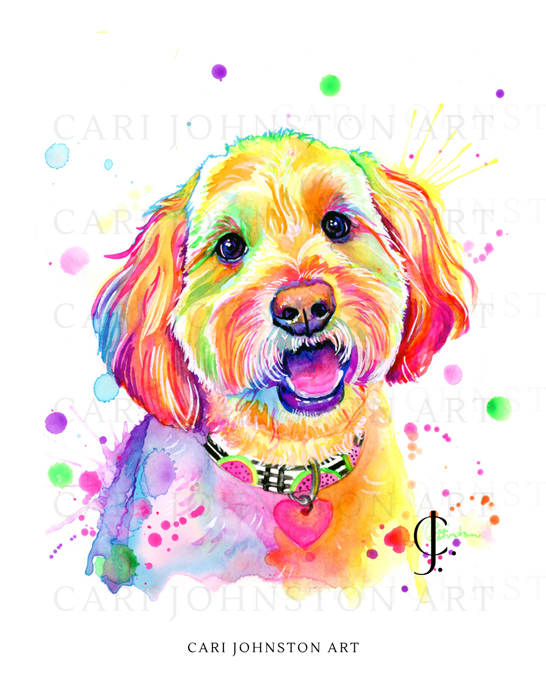 Custom Colourful Pet Portrait