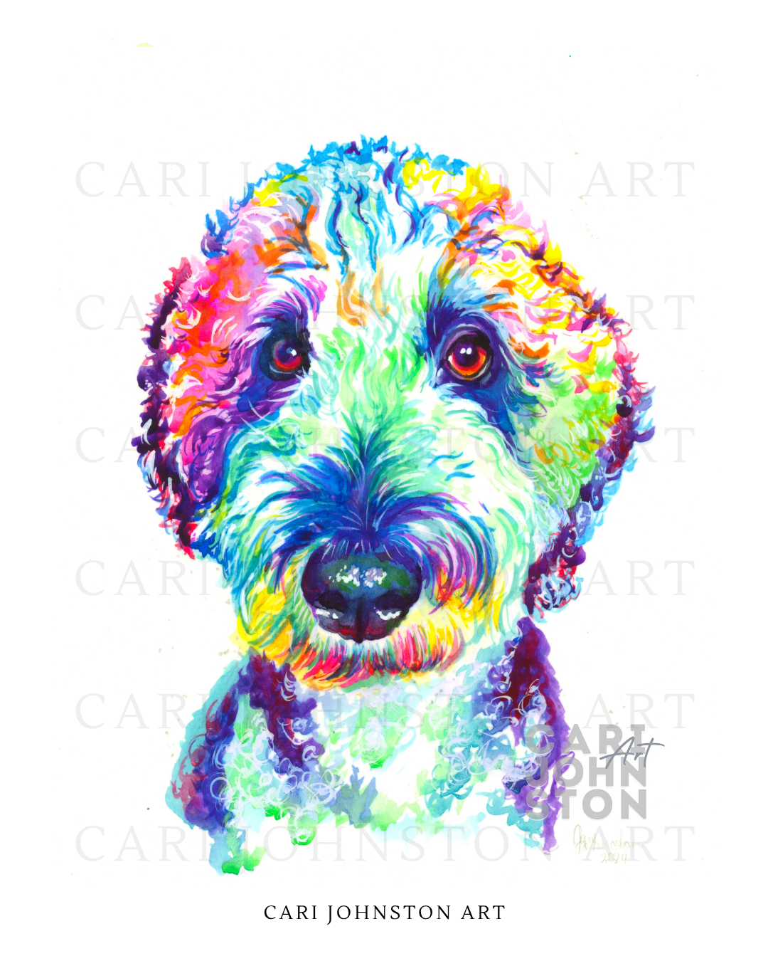 Custom Colourful Pet Portrait