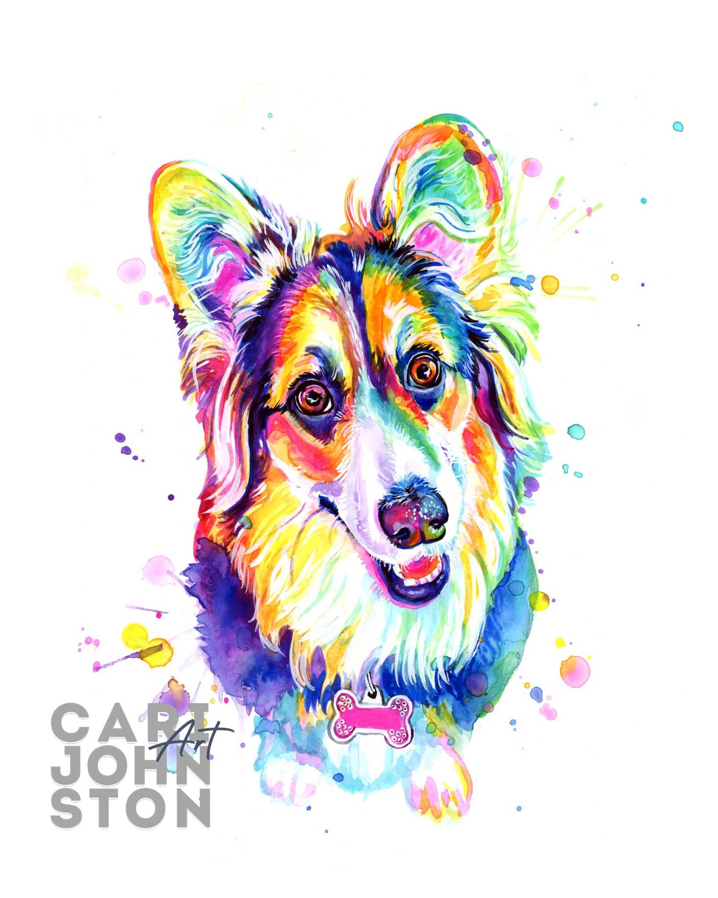 Custom Colourful Pet Portrait