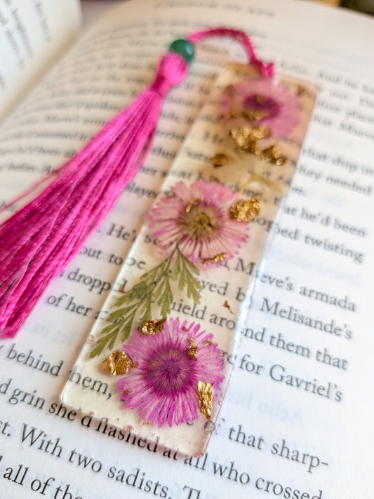 Hot Pink Floral Bookmark