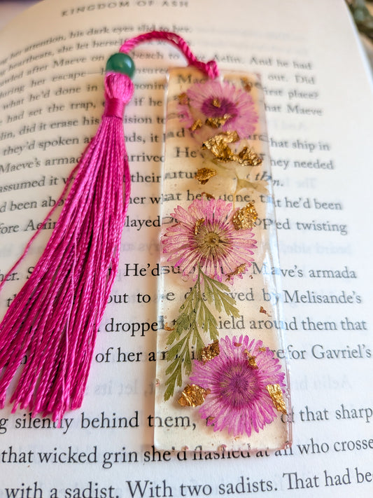 Hot Pink Floral Bookmark