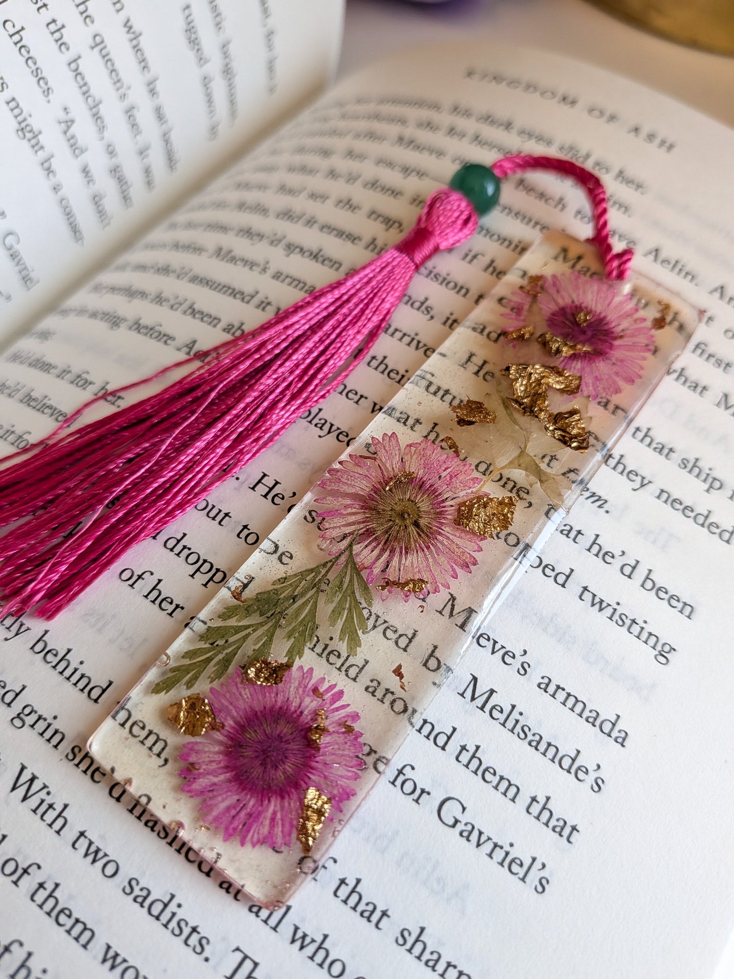 Hot Pink Floral Bookmark