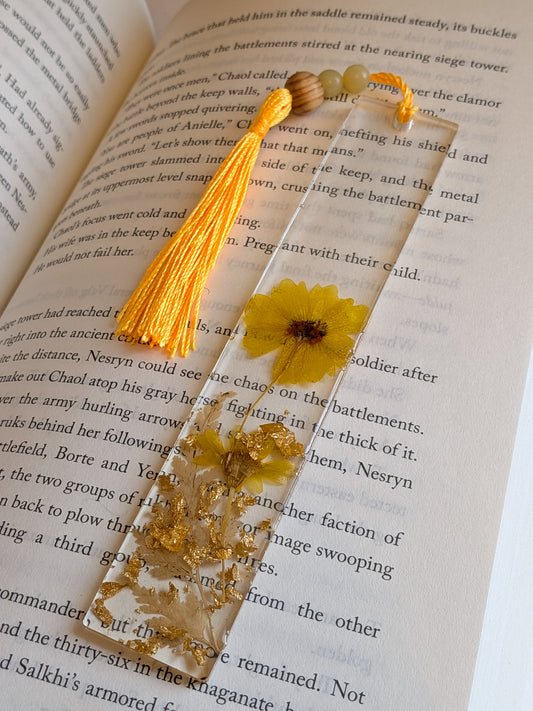 Yellow Botanical Bookmark with Serpentine