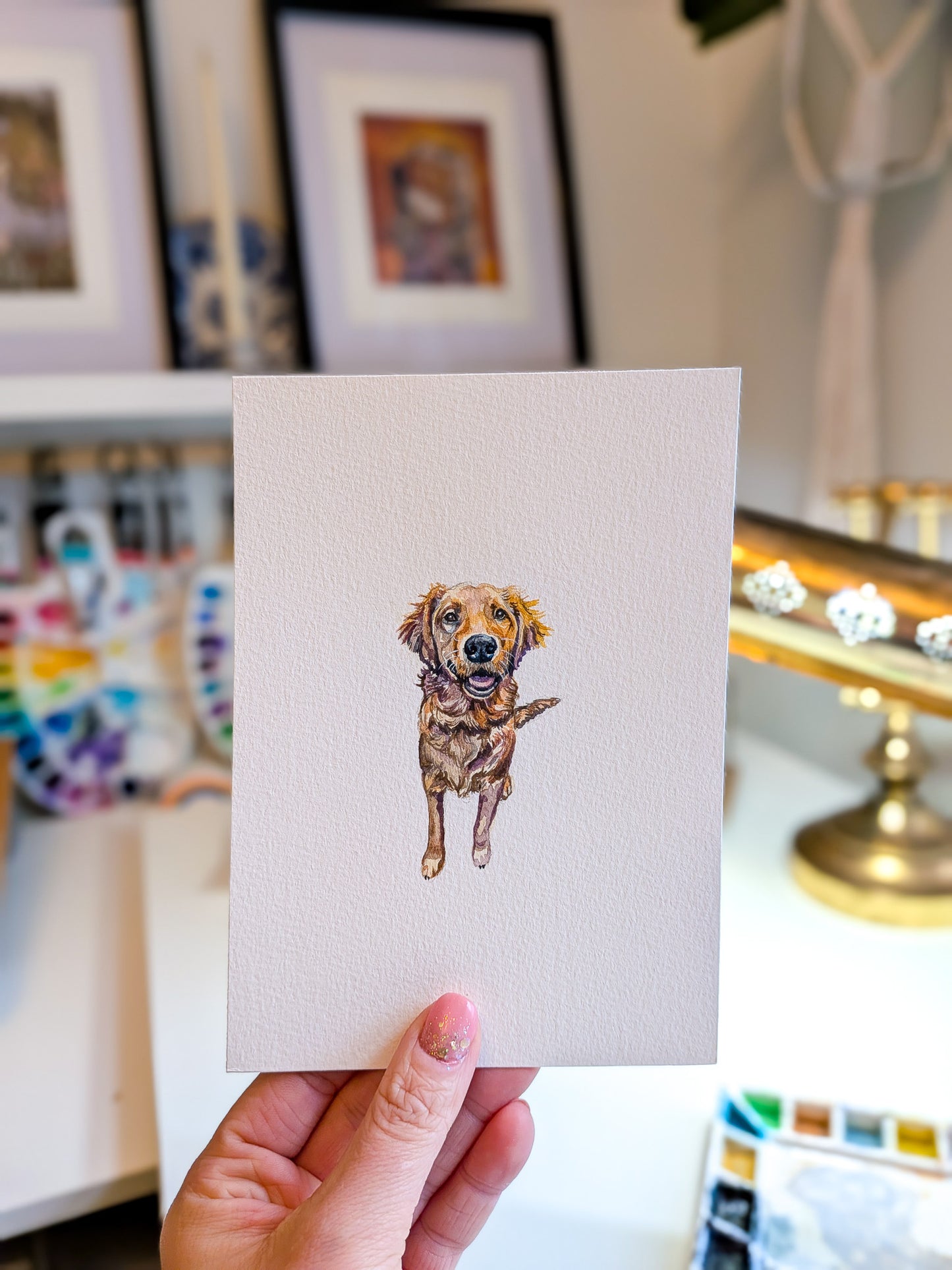 Mini Pet Portrait | Custom Handpainted 5x7 | Original Pet Painting by Cari Johnston Art