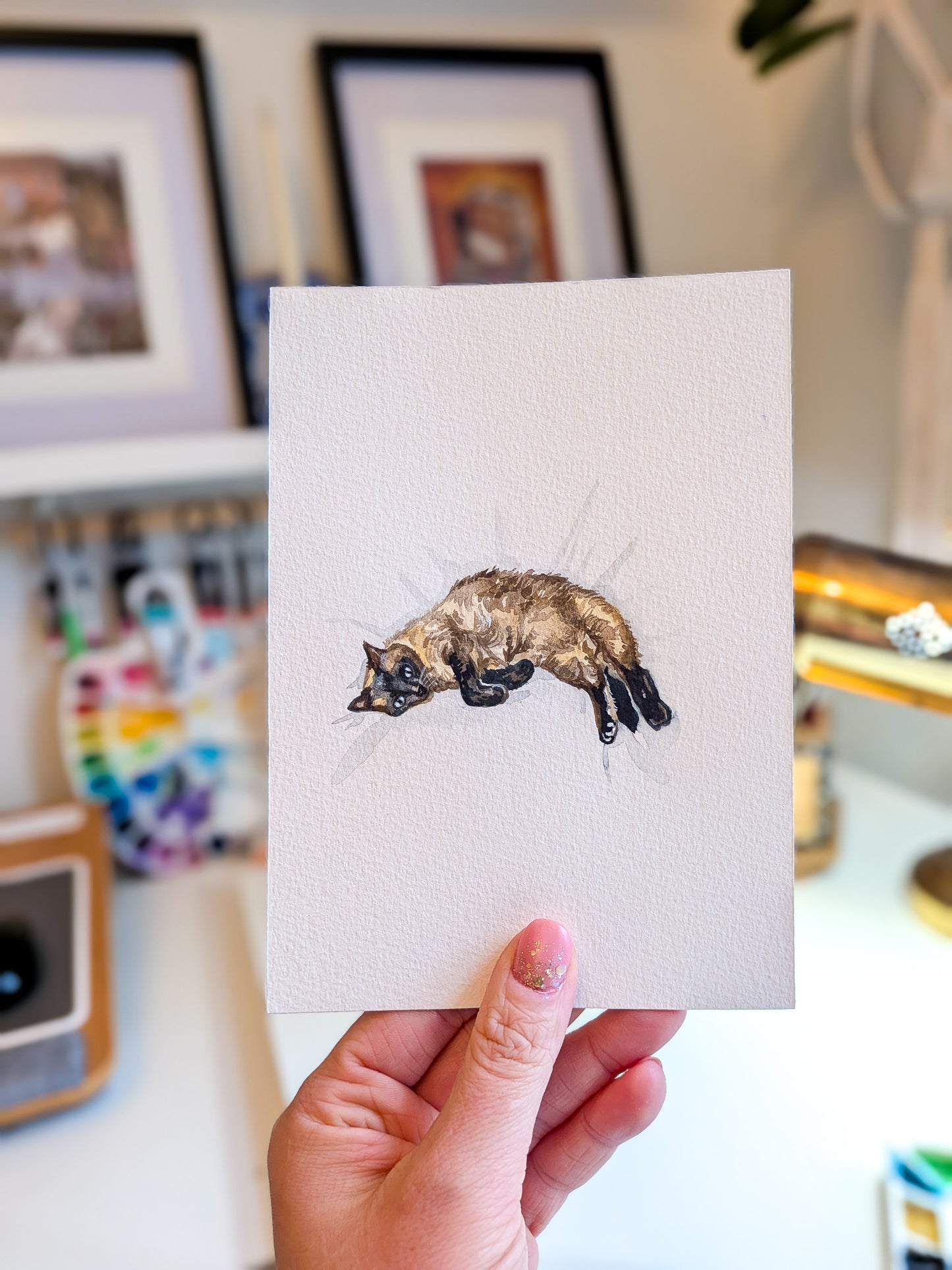 Mini Pet Portrait | Custom Handpainted 5x7 | Original Pet Painting by Cari Johnston Art