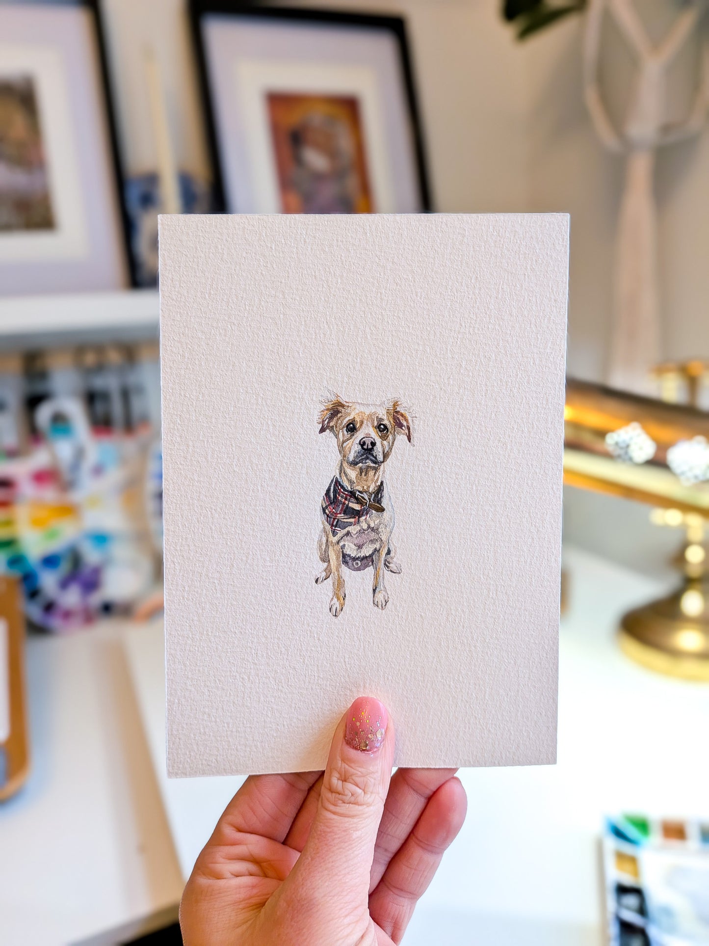 Mini Pet Portrait | Custom Handpainted 5x7 | Original Pet Painting by Cari Johnston Art