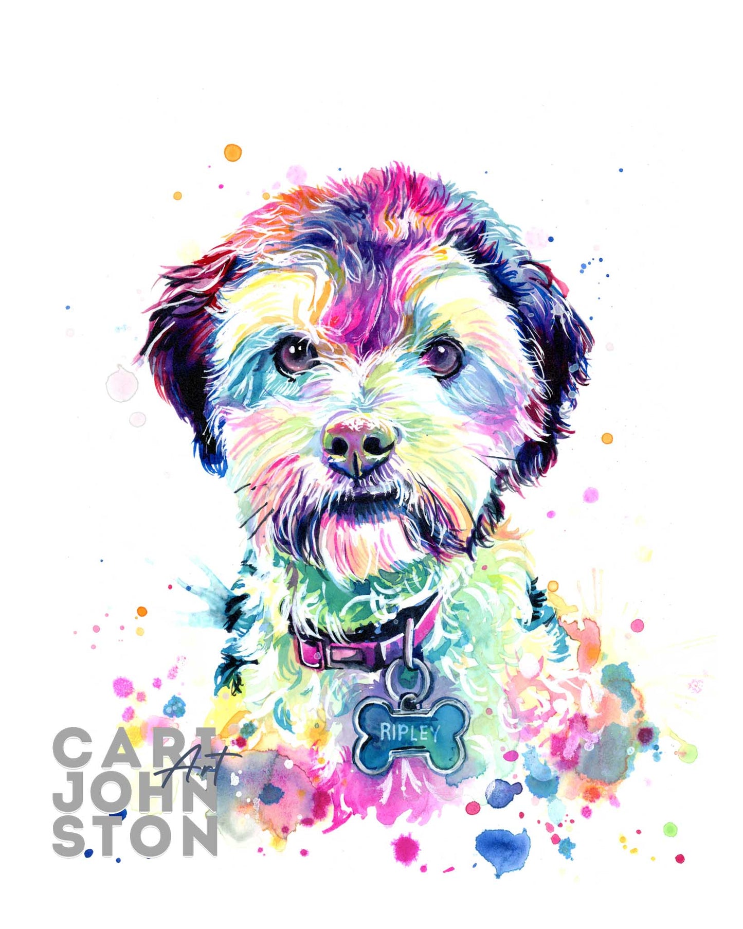 Custom Colourful Pet Portrait