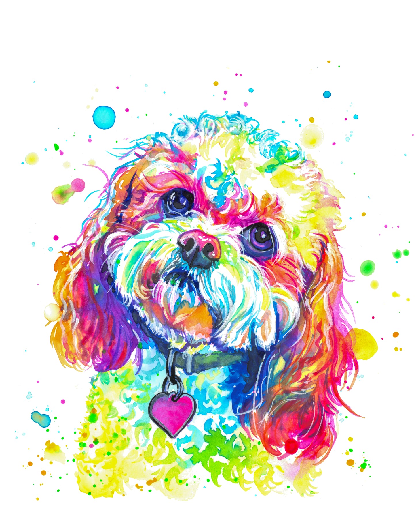Custom Colourful Pet Portrait