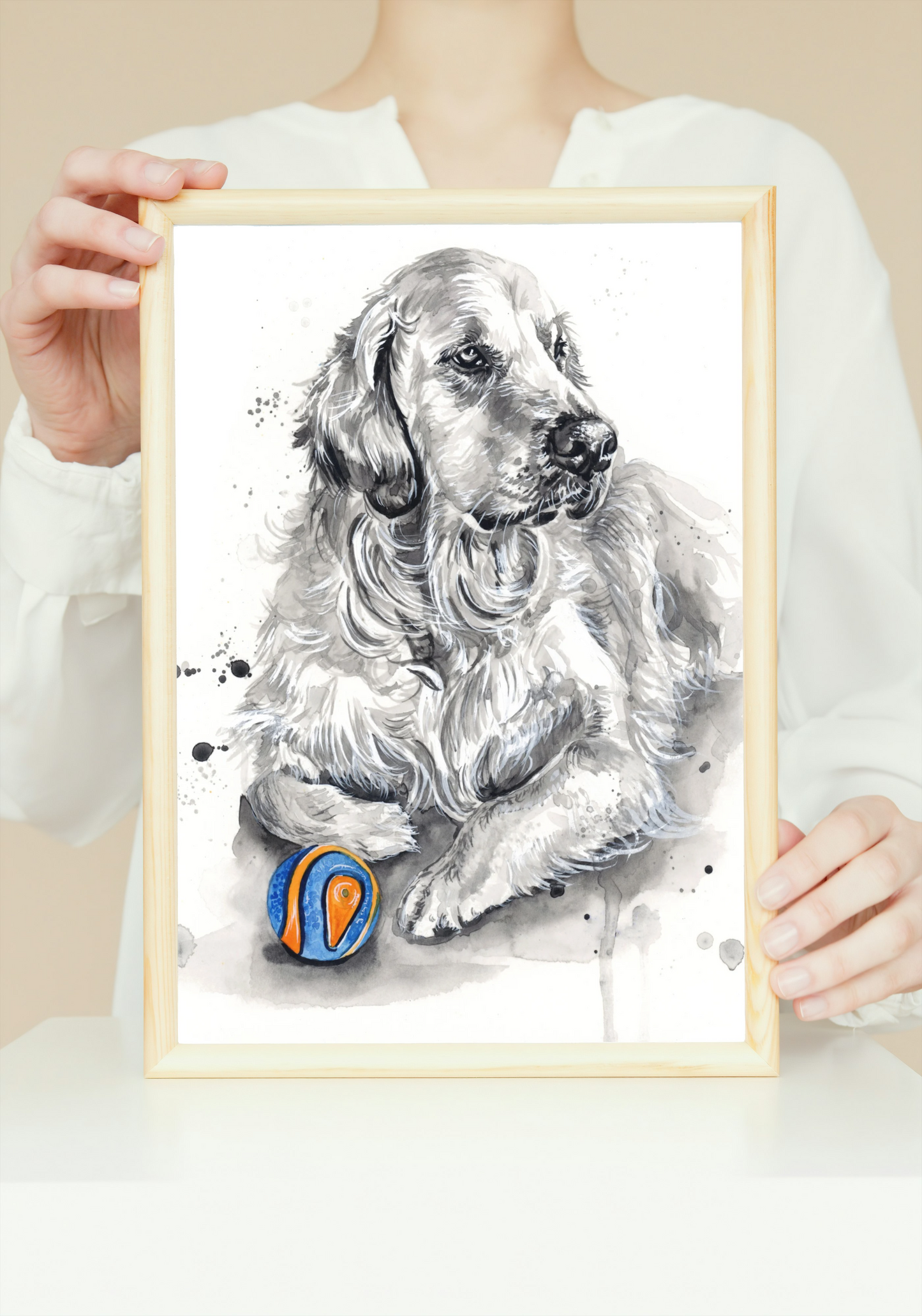 Custom Black and Grey Pet Portrait